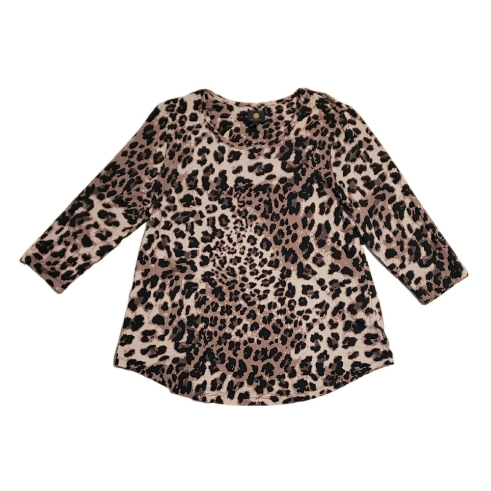 JM Collection Cheetah Print Top - Picture 3 of 3